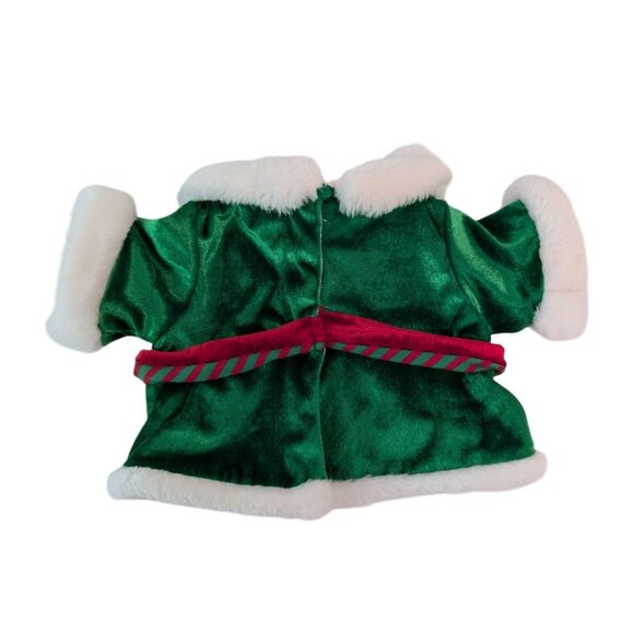 Build-A-Bear Clothes Elf Outfit Jacket Pants Green Red Velour Faux Fur Trim BABW - Picture 3 of 6